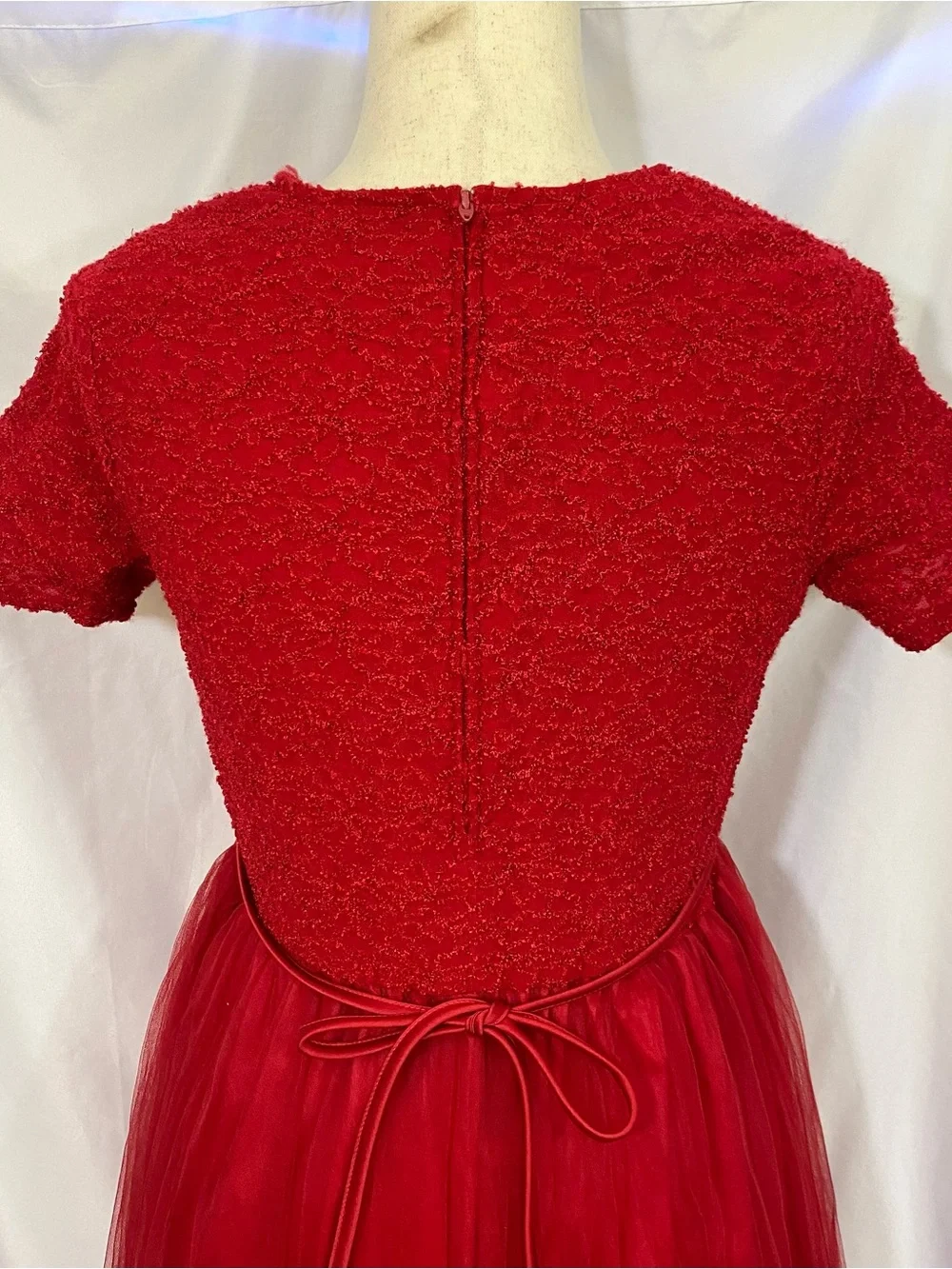 Vintage Ashley Ann Red Party Dress Size 16